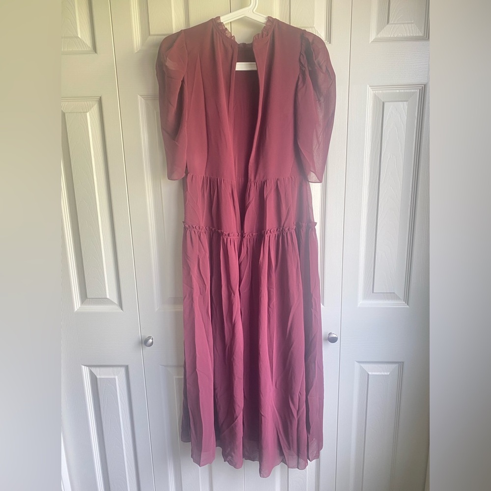 New Aritzia Wilfred Parlour Chiffon fit-and-flare maxi dress - Picture 11 of 15